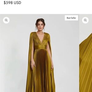 Mac Duggal Gold Maxi Dress